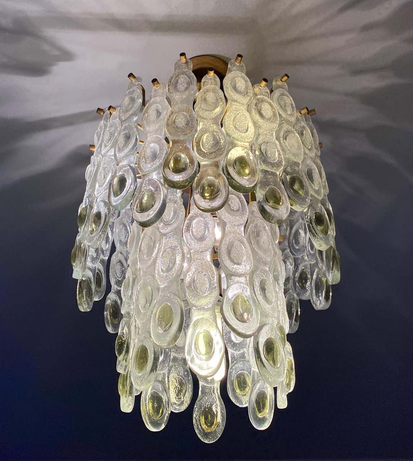 Sumptuous Italian Glass Chandelier, Murano, 1970 photo buy