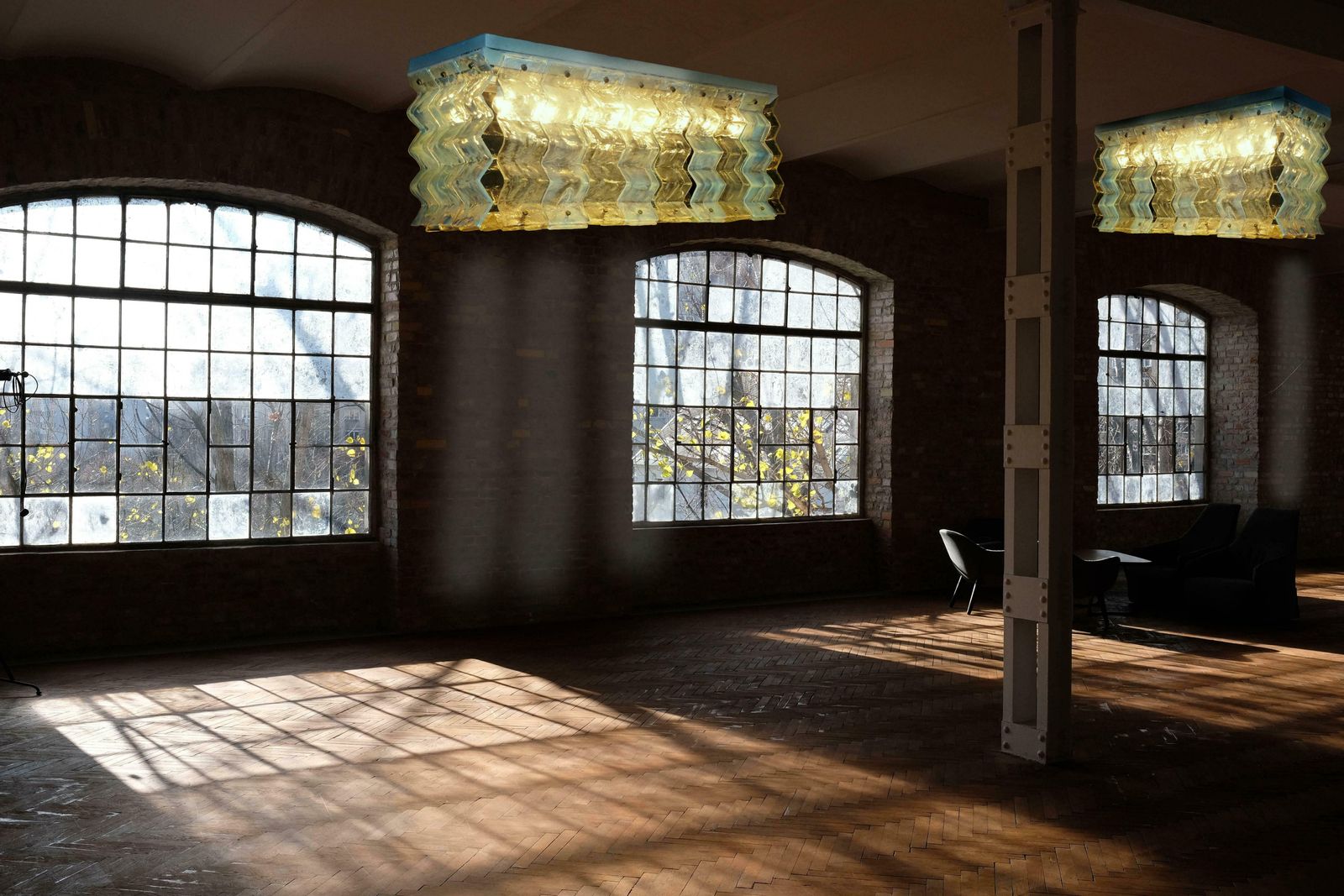 Pair Of Ceiling Lights Fixture By Carlo Nason For Mazzega, 1970 photo furniture
