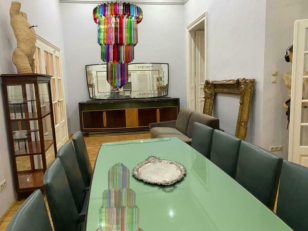Pair Of Italian Chandelier Multicoloured Quadriedri, Murano photo vinterior