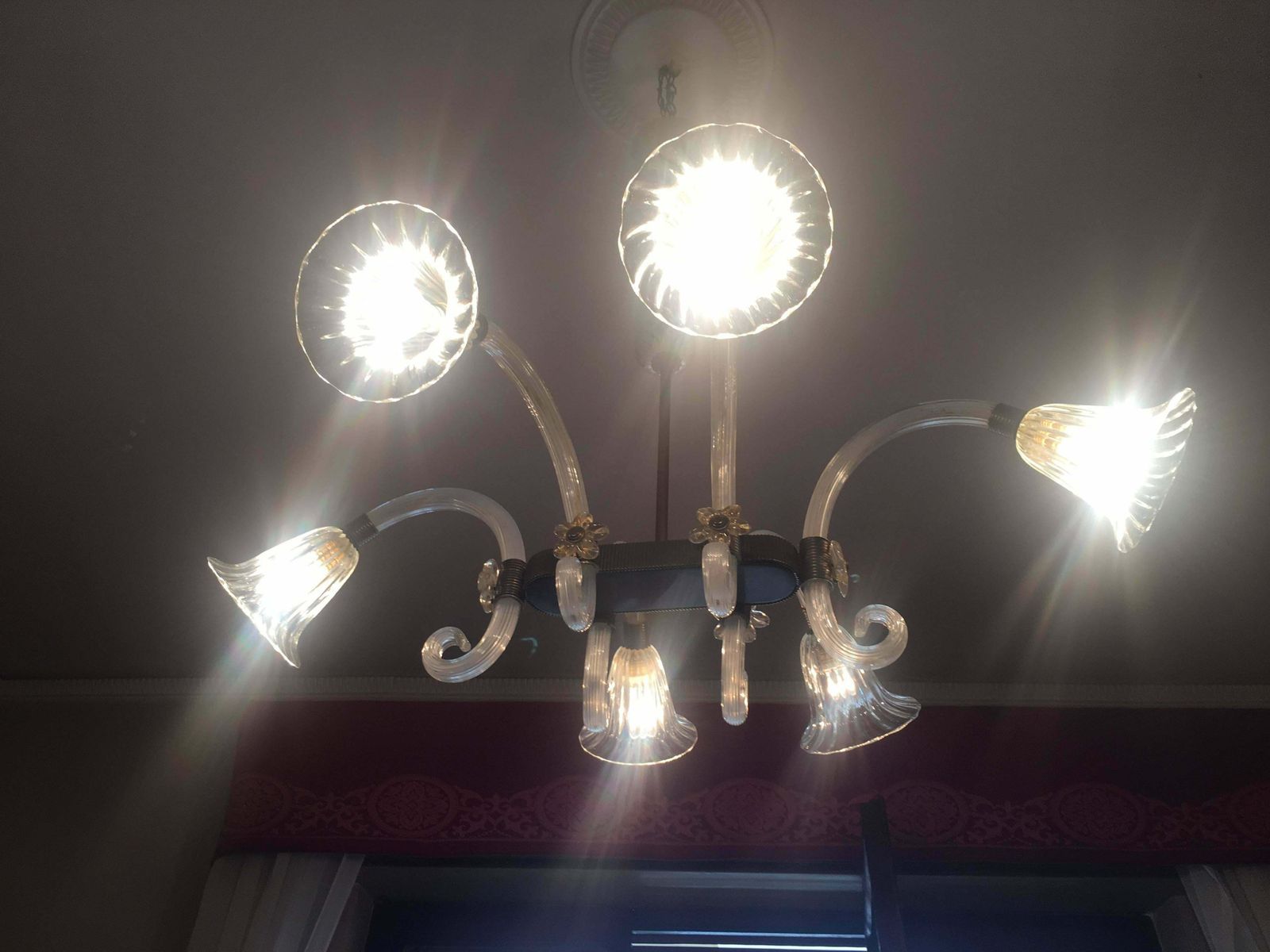 Amazing Liberty Chandelier By Ercole Barovier, Murano, 1940s photo furniture