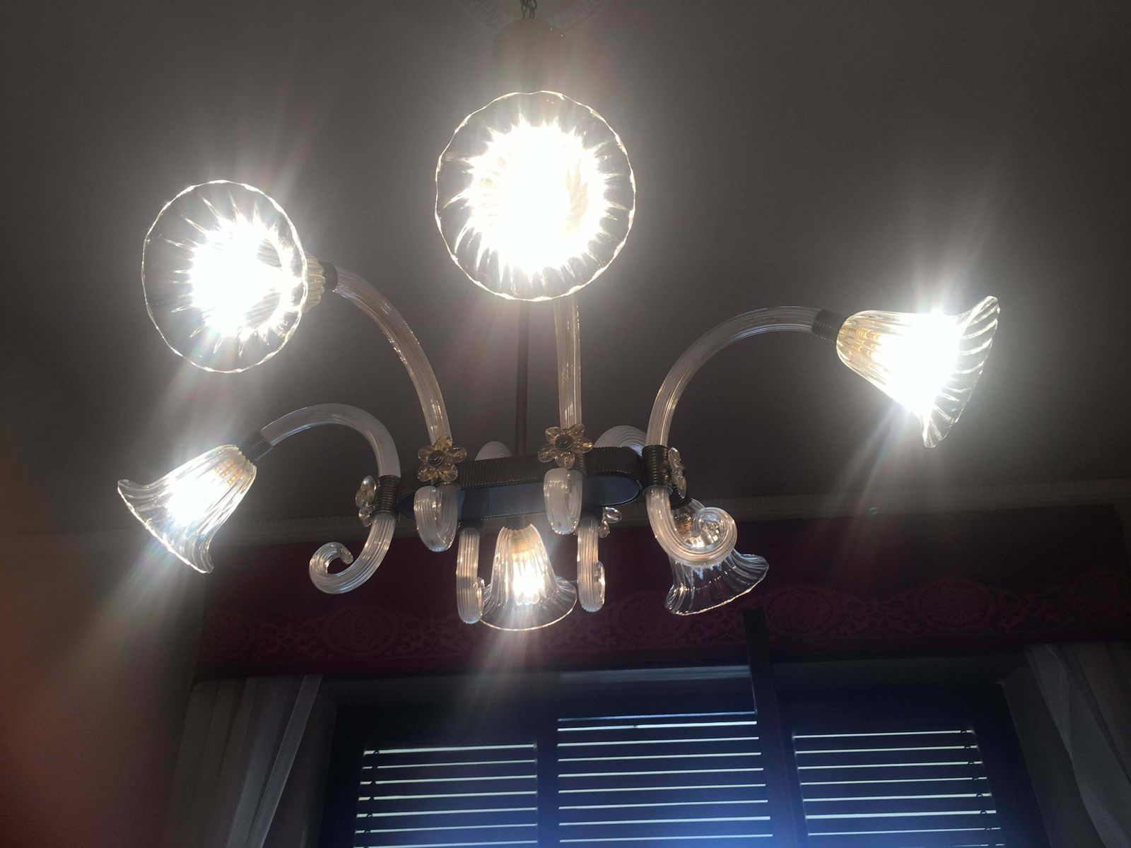 Amazing Liberty Chandelier By Ercole Barovier, Murano, 1940s photo vinterior
