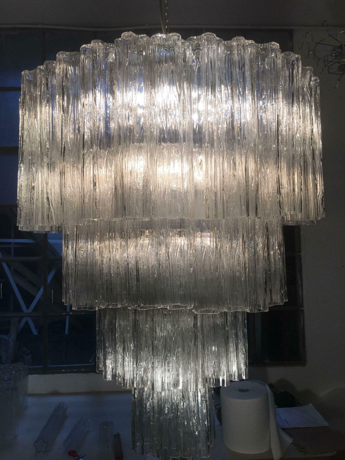 5643.0 Pair Of Italian Tronchi Chandeliers photo