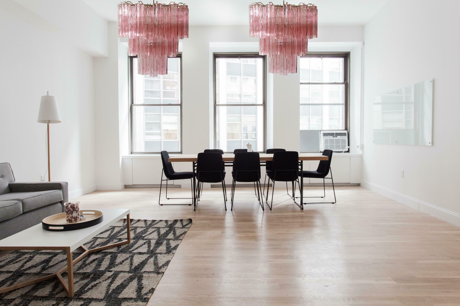 Pair Of Tronchi Chandeliers, 48 Pink Glasses, Murano, 1990 photo 3869.0