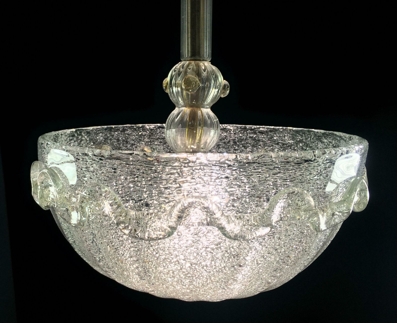 Chandeliers "The Princess", Gold Inclusion By Barovier & Toso, Murano, 1940s photo vinterior