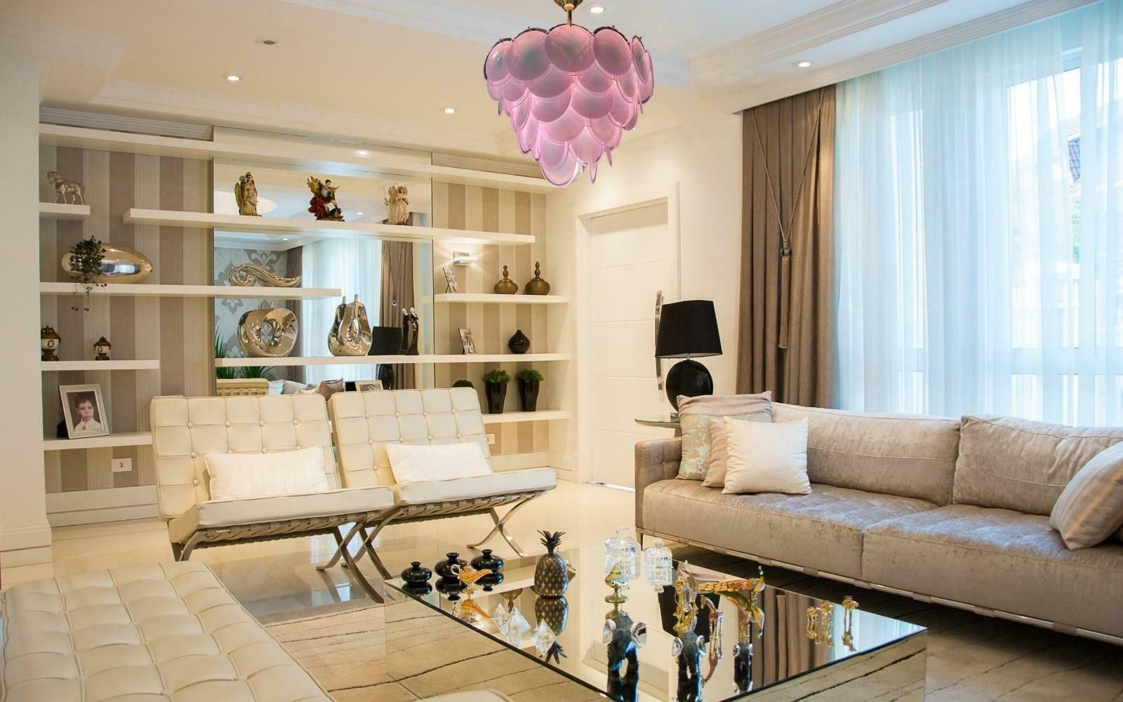 Amazing Italian Disc Glass Chandelier By Vistosi, 1980s photo for sale