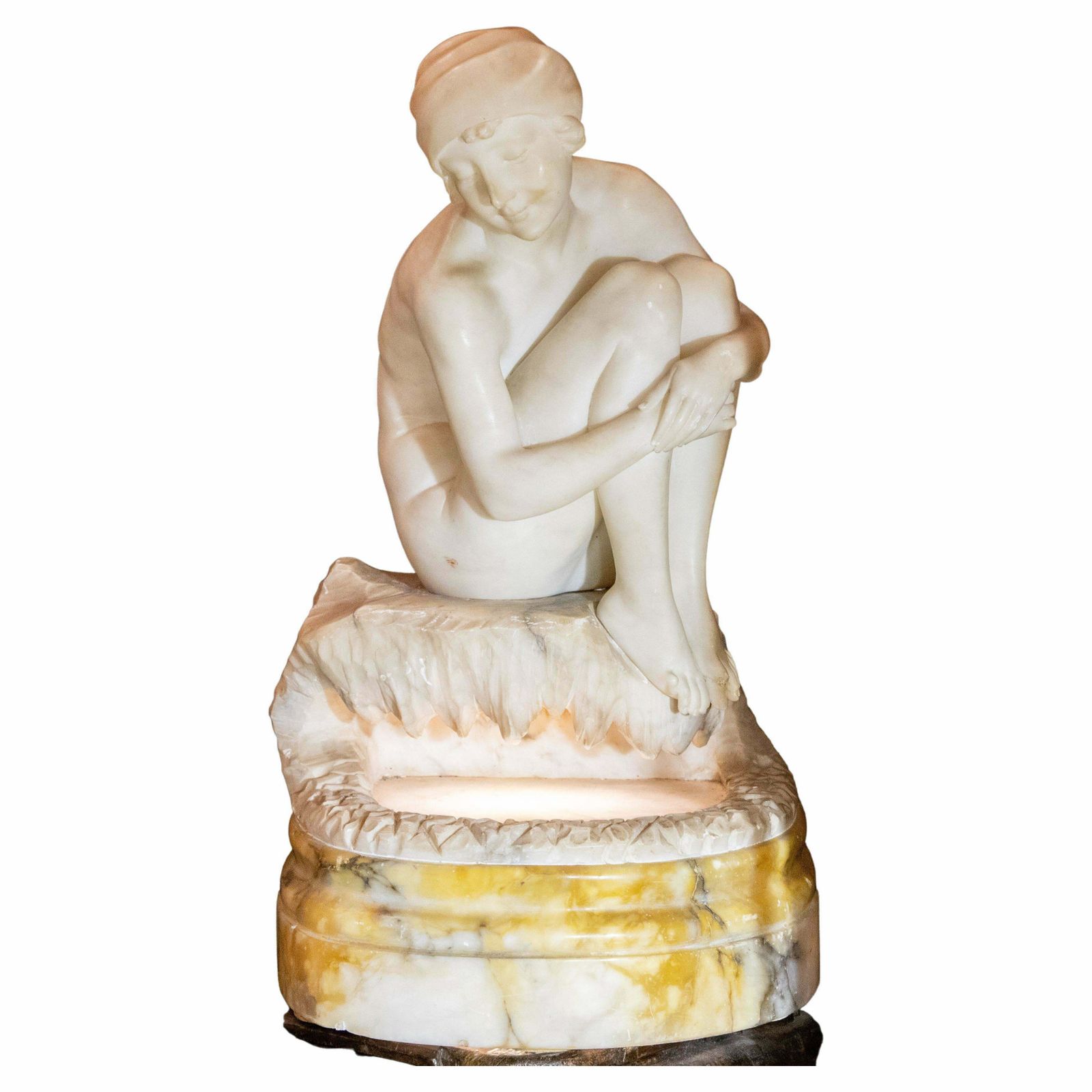 Woman Sitting On Fountain By L. Nardoni 1910, Italy photo furniture