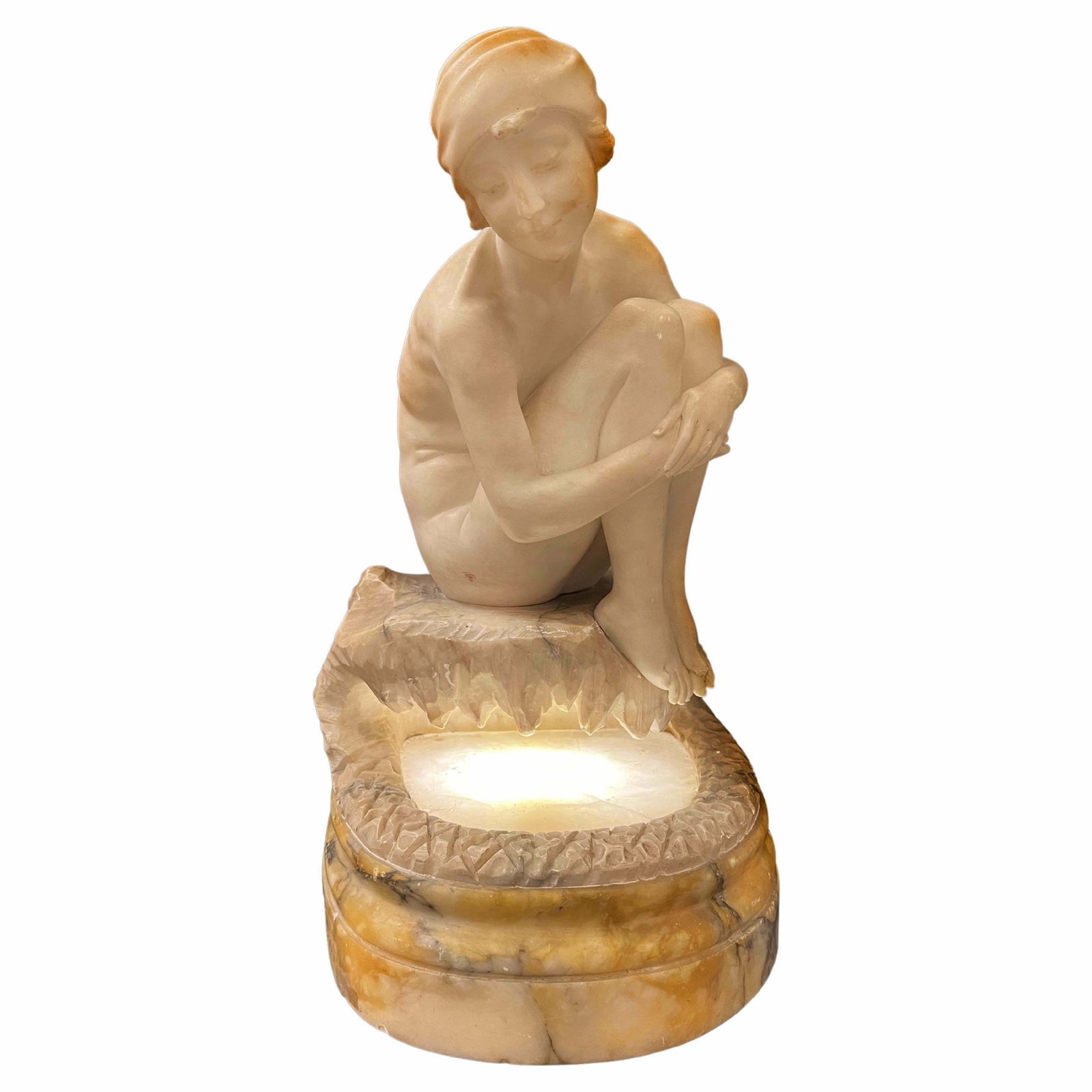 Woman Sitting On Fountain By L. Nardoni 1910, Italy photo for sale