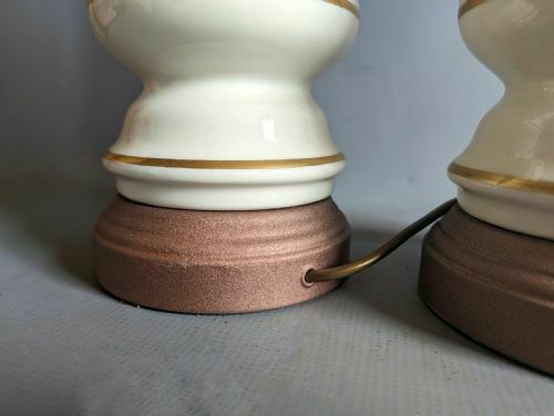 Attractive Pair Of 1920s Opaline Lamps photo vintage