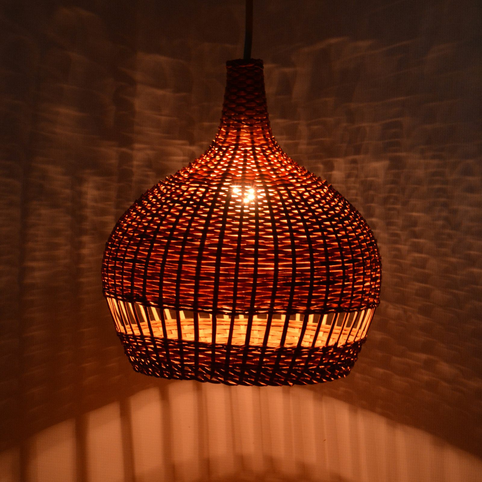 1960s Scandinavian Ceiling Lamp With Wicker Shade, Denmark photo for sale