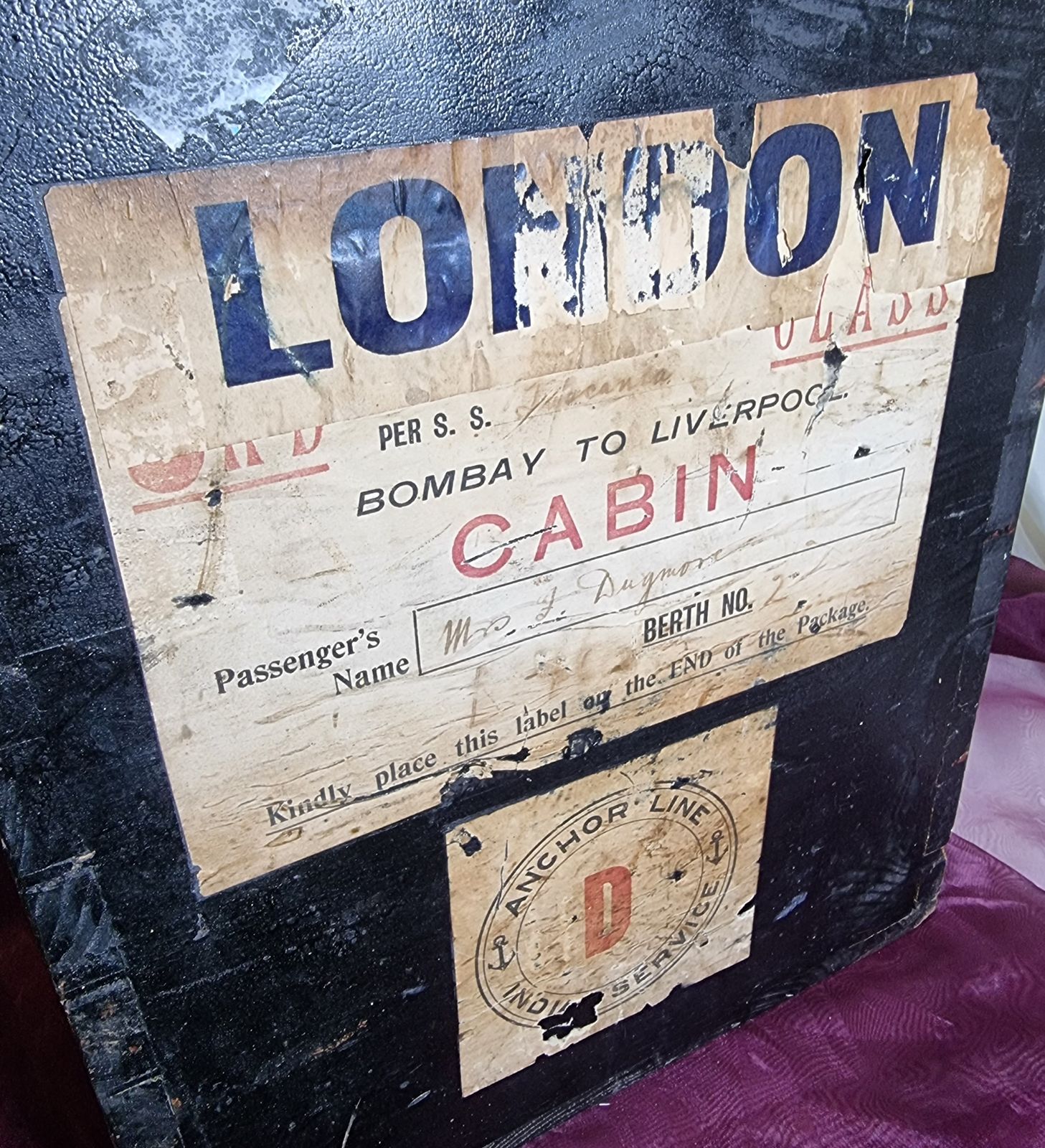 1930s Cabin Box From The Ss Tuscania With Original Labels photo for sale