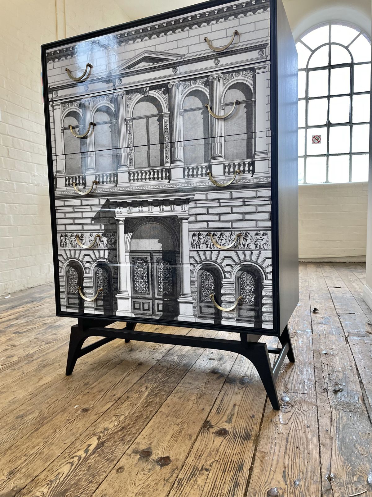Stunning Pair Of Vintage Chests Buffets With Fornasetti Embellishments