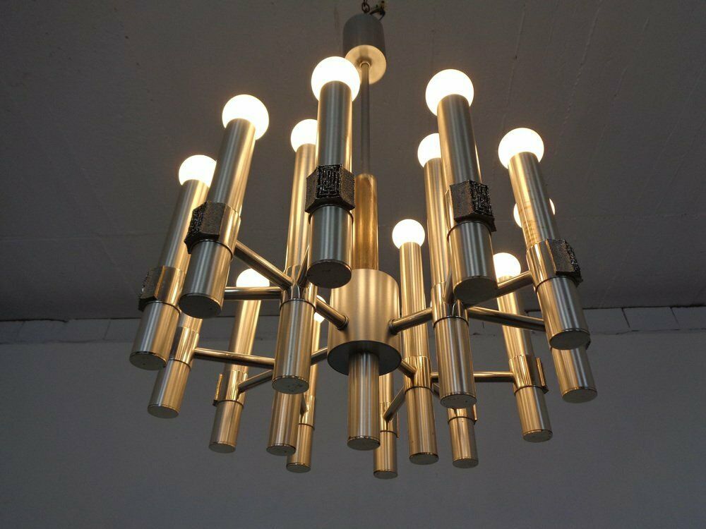 Italian Sputnik Chandelier By Angelo Brotto For Esperia, 1960s photo vinterior