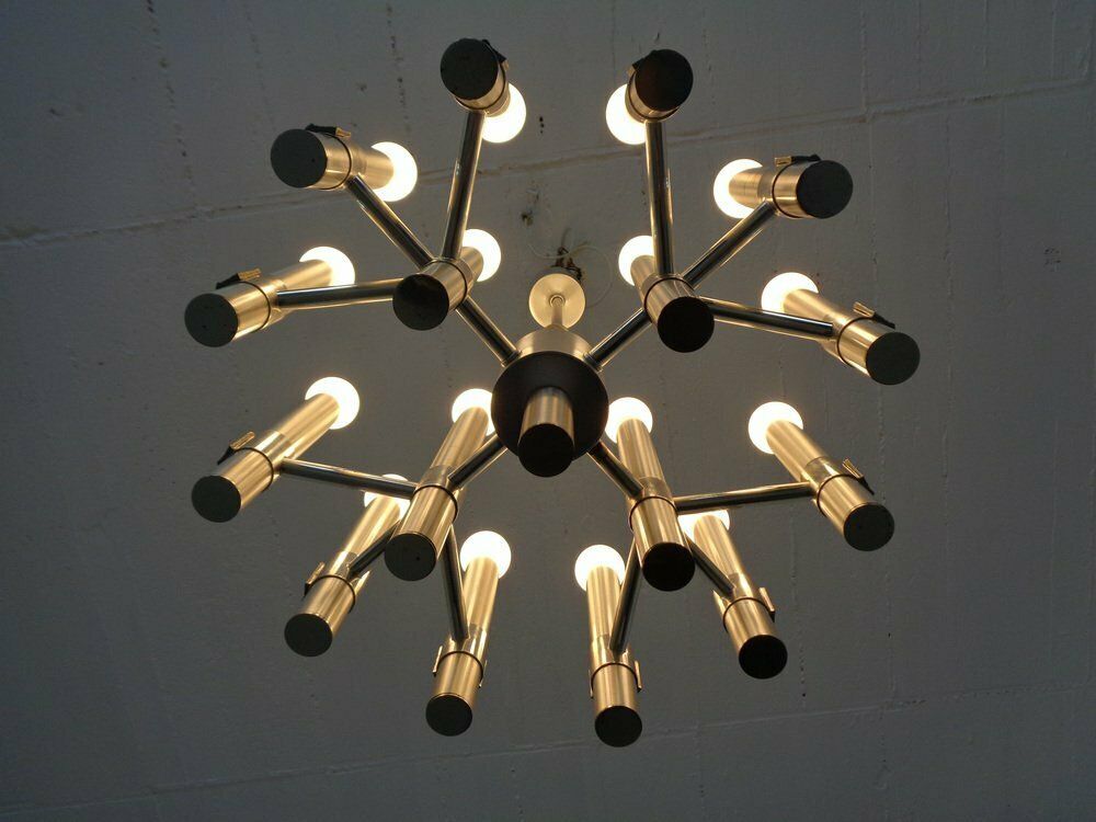 Italian Sputnik Chandelier By Angelo Brotto For Esperia, 1960s photo vintage