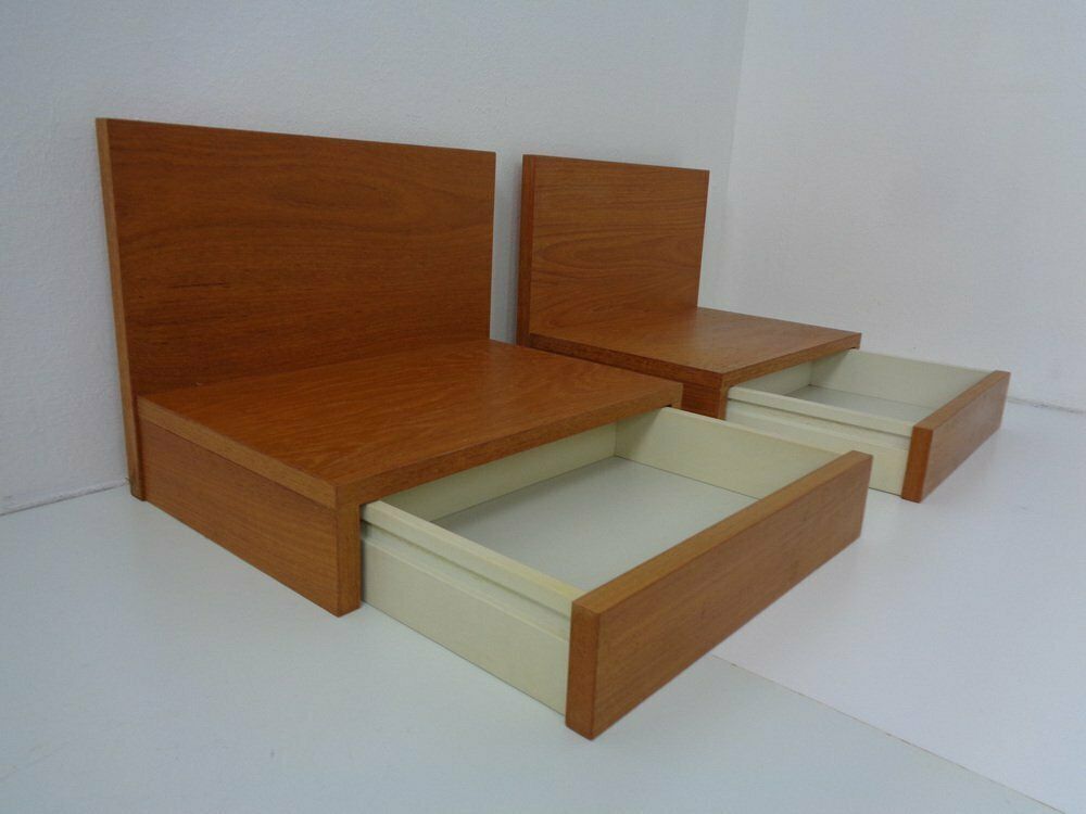 Teak Consoles With Drawers, 1960s, Set Of 2 photo for sale