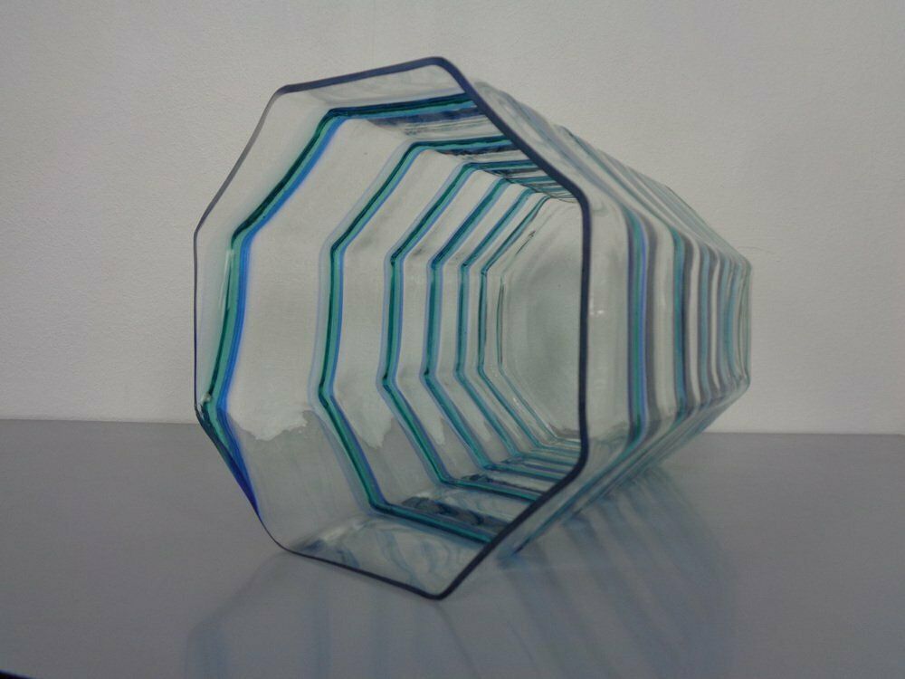 422.0 Large French Filigree Vase In Crystal Glass, 1960s photo