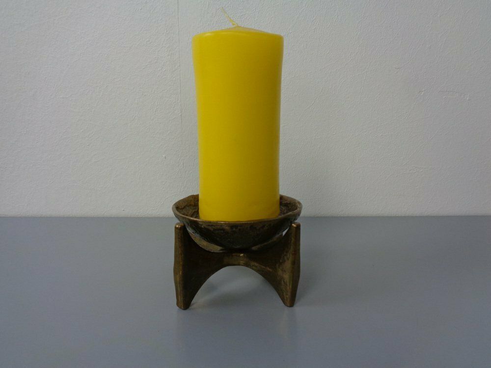 photo for sale Brutalist Bronze Candleholder By Michael Harjes, 1960s