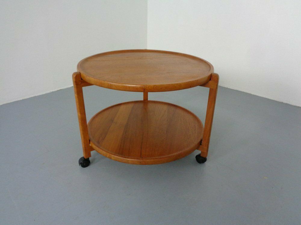 Danish Teak Bar Cart With Removable Tray, 1960s photo 351.0