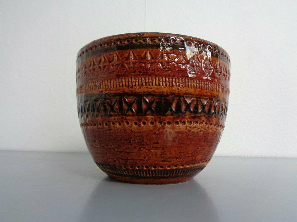 Italian Ceramic Cachepot By Aldo Londi For Bitossi, 1960s