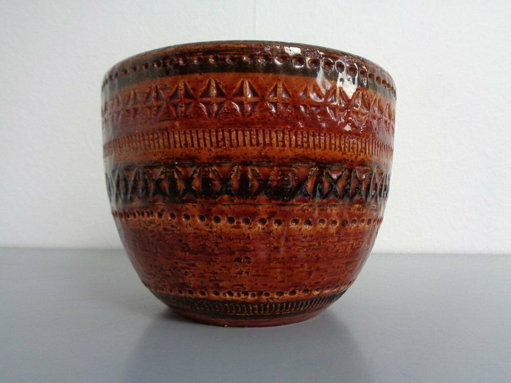 Italian Ceramic Cachepot By Aldo Londi For Bitossi, 1960s photo furniture