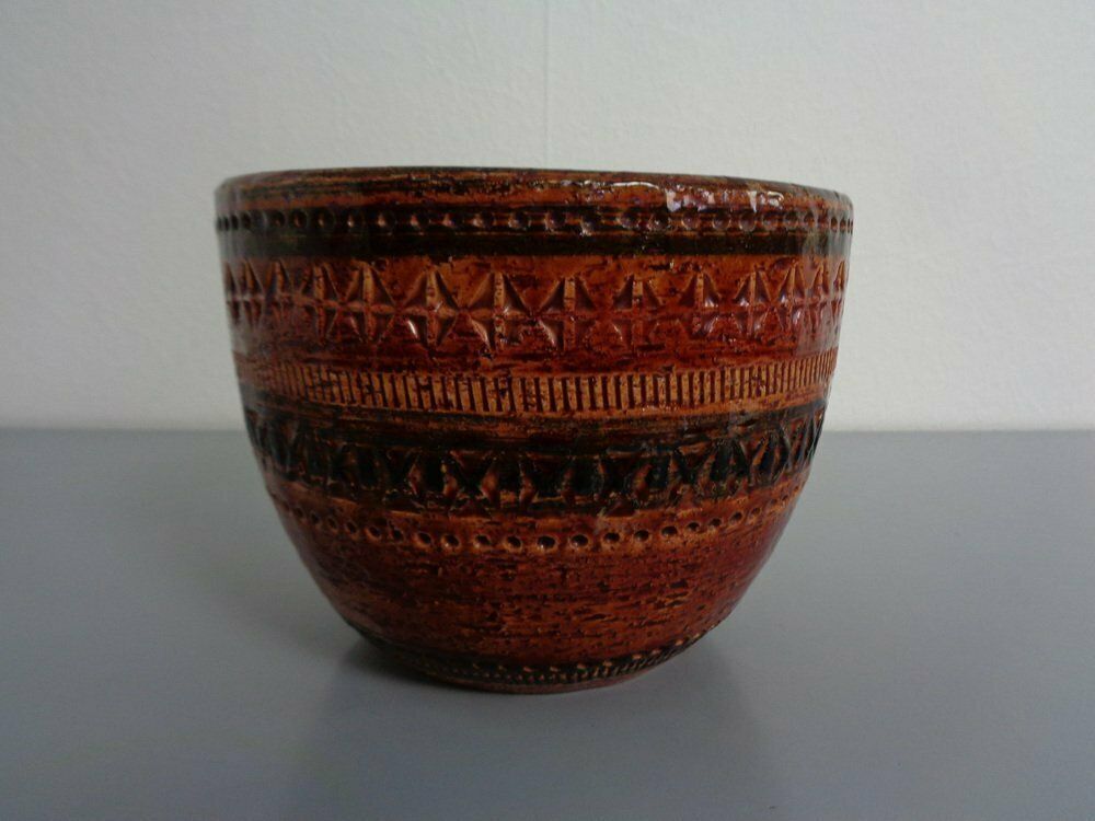 Italian Ceramic Cachepot By Aldo Londi For Bitossi, 1960s photo for sale