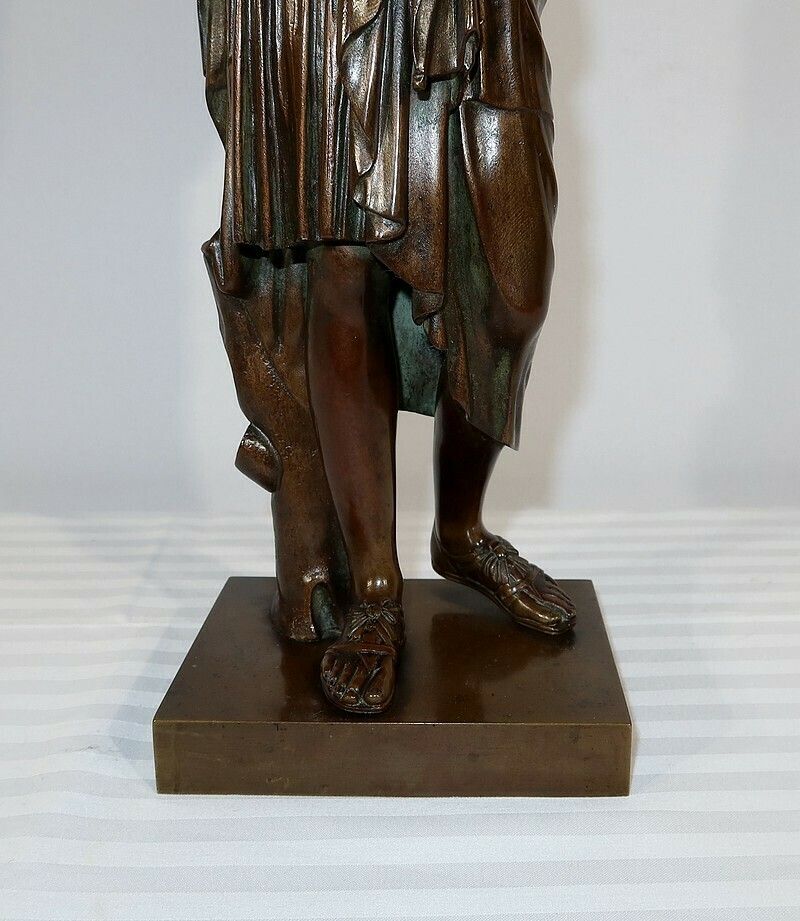Bronze "Diane De Gabies" After Praxiteles, Signed C. Sauvage, Early 19th Century photo vintage
