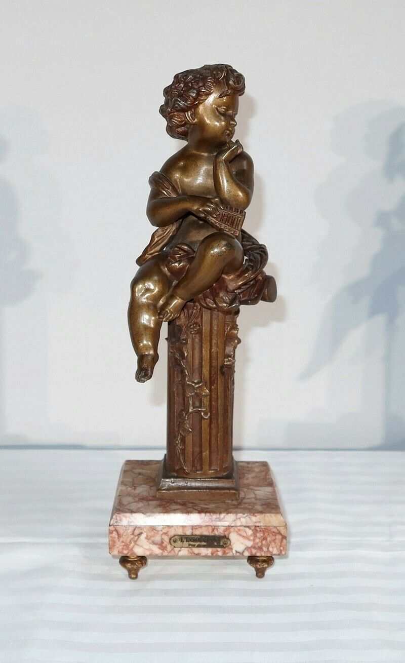 Pair Of Statuettes "The Carefree And The Dreamer" By A. Moreau, Late 19th Century photo buy