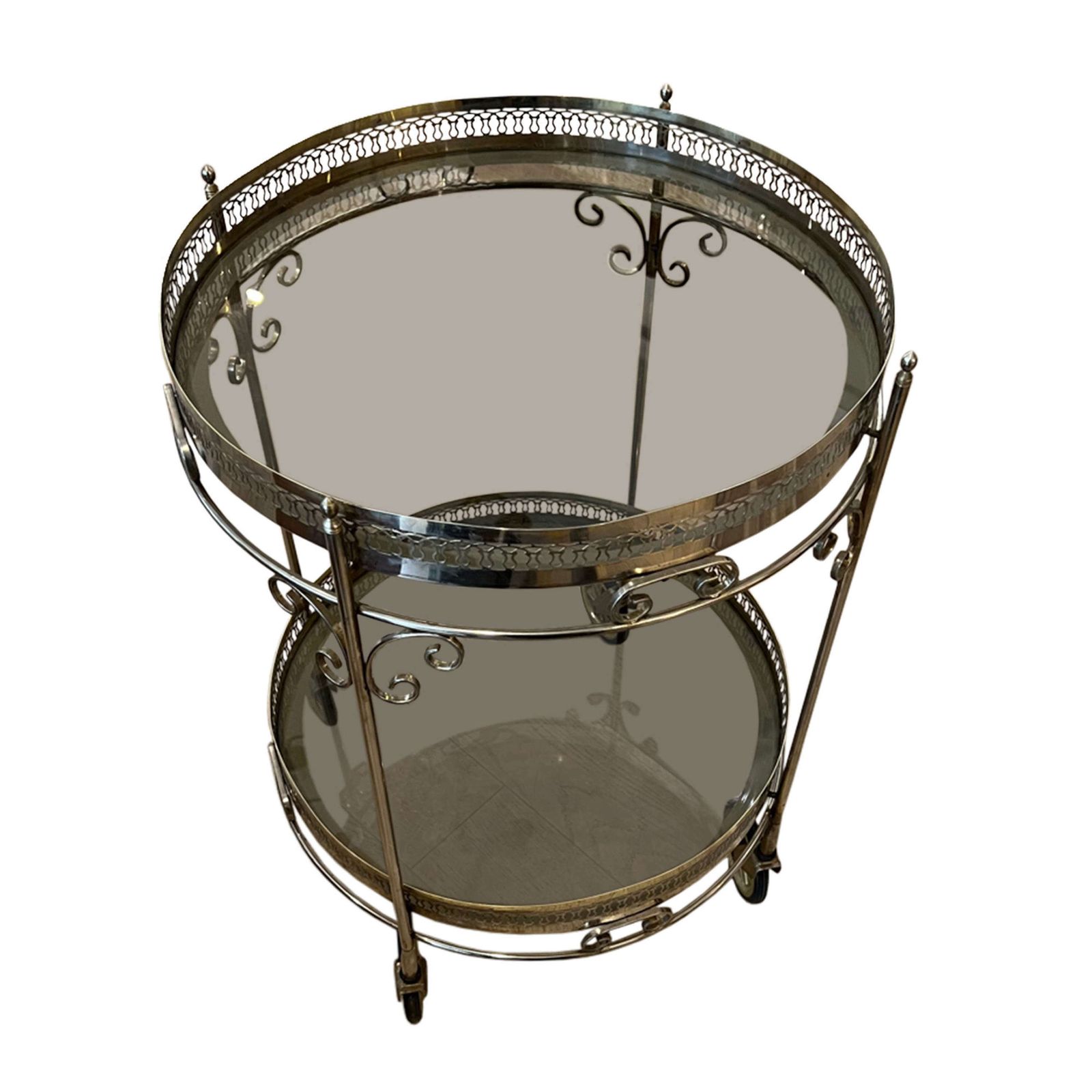 French Midcentury Brass And Glass Bar Cart photo furniture