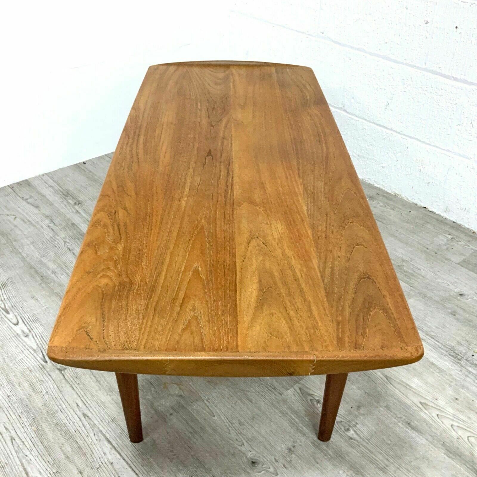 photo for sale Danish Solid Teak Coffee Table By Edvard Kindt Larsen For France And Son