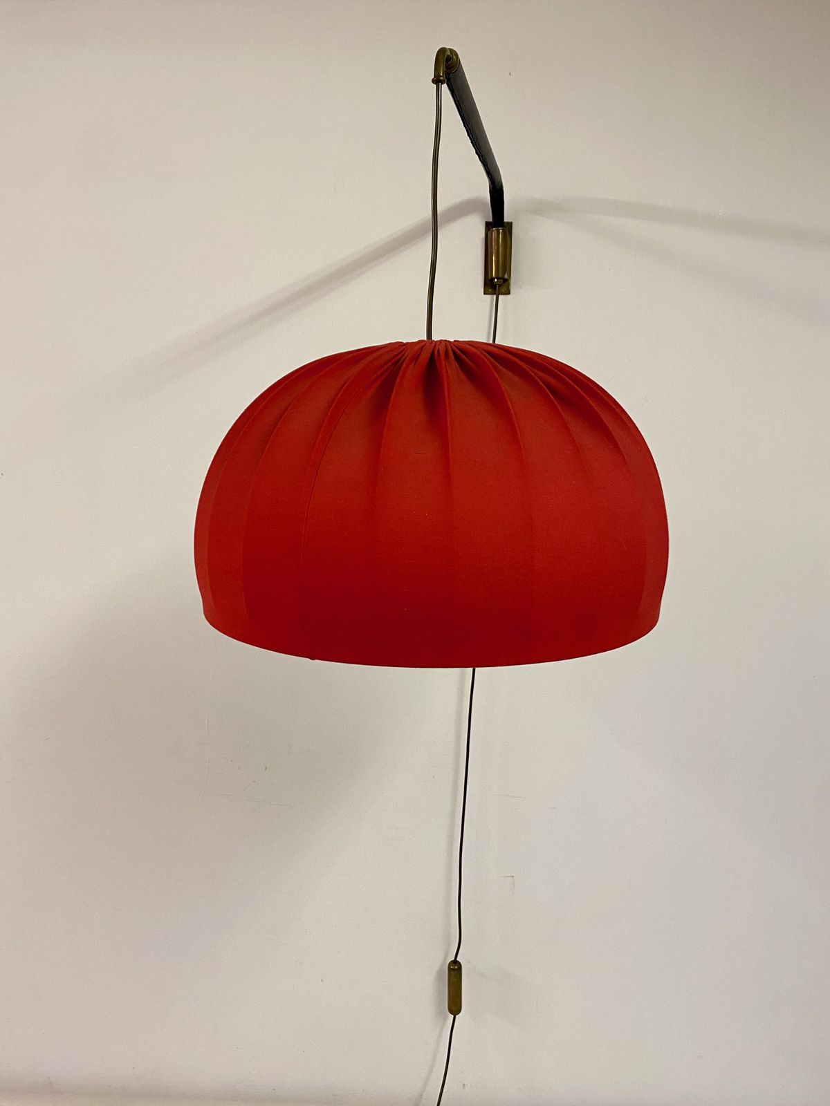 Italian Brass And Leather Telescopic Wall Light photo Lighting