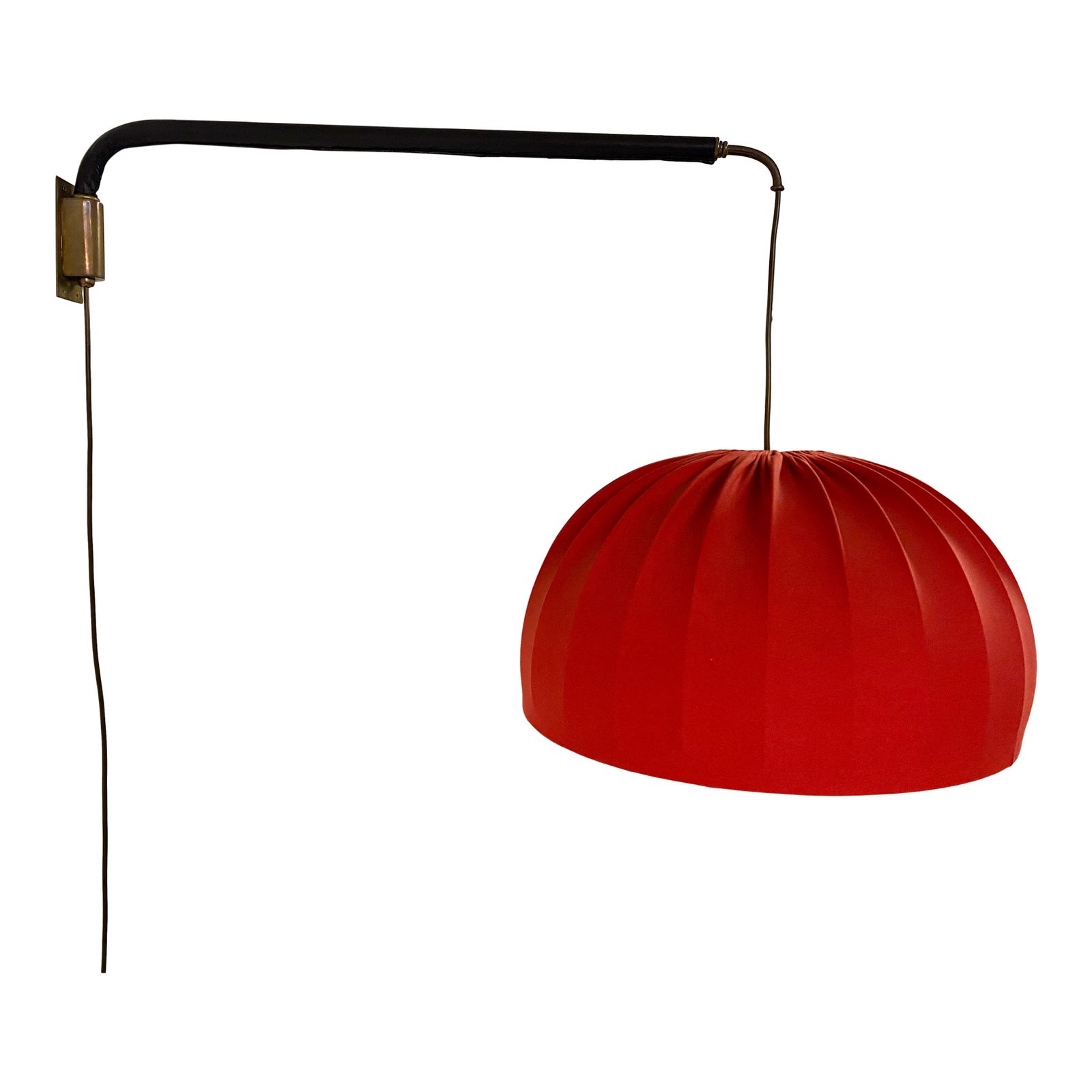 photo buy Italian Brass And Leather Telescopic Wall Light
