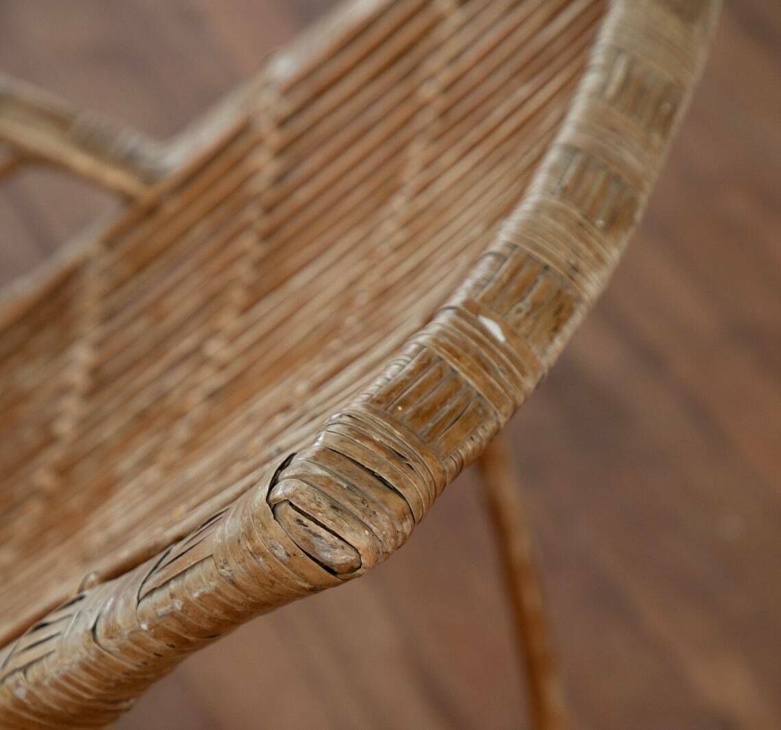 Antique 1920s Bamboo Lounger, Steamer Chair photo Furniture