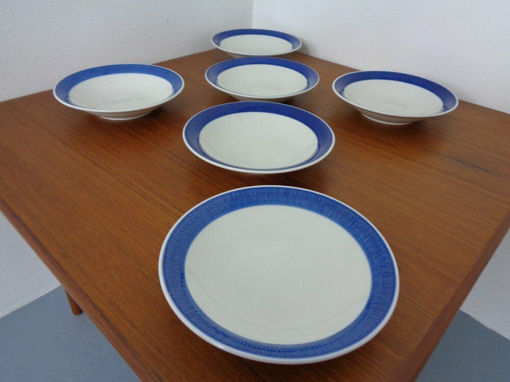 Swedish Stoneware Koka Soup Plates By Hertha Bengtson For Rörstrand, 1960s, Set Of 6 photo Home Decor