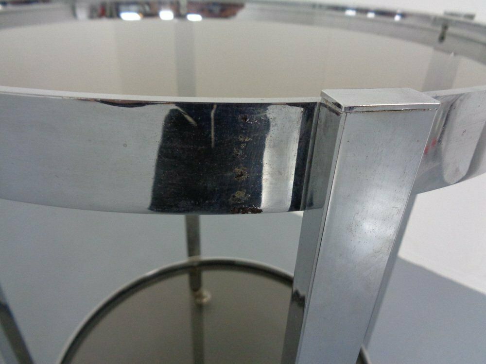 photo vinterior Mid Century Glass & Metal Serving Bar Carts, 1960s, Set Of 2