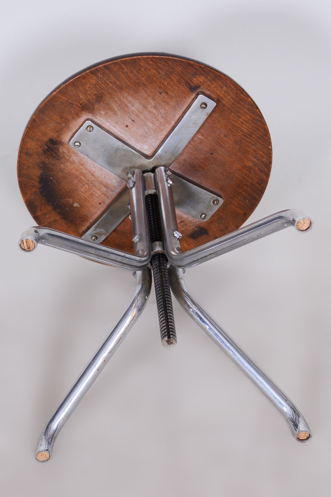 Restored Beech Swivel Piano Stool By Mücke   Melder, Czechia, 1930s photo buy