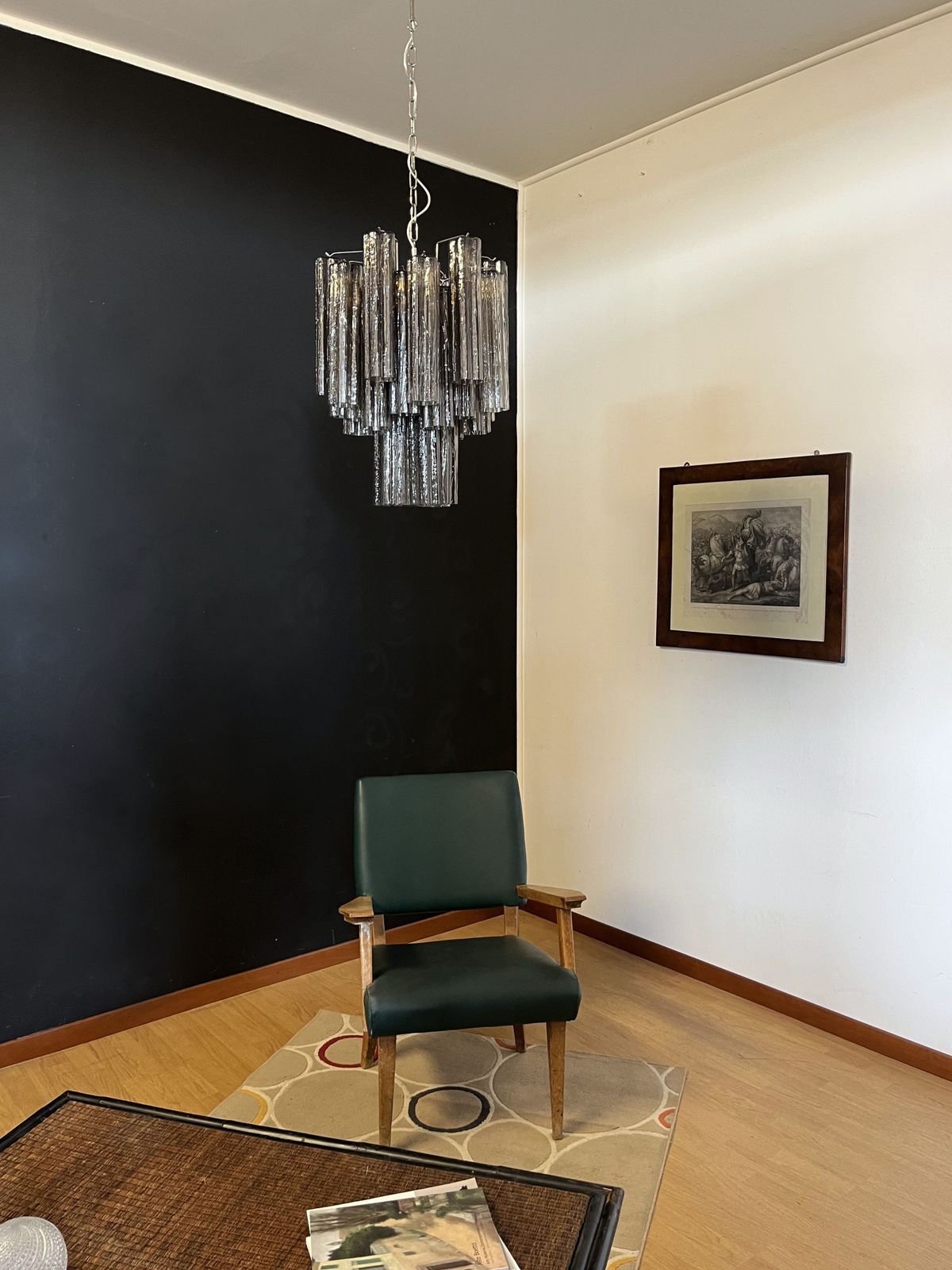 Fantastic Murano Smoked Glass Tube Chandelier photo vintage
