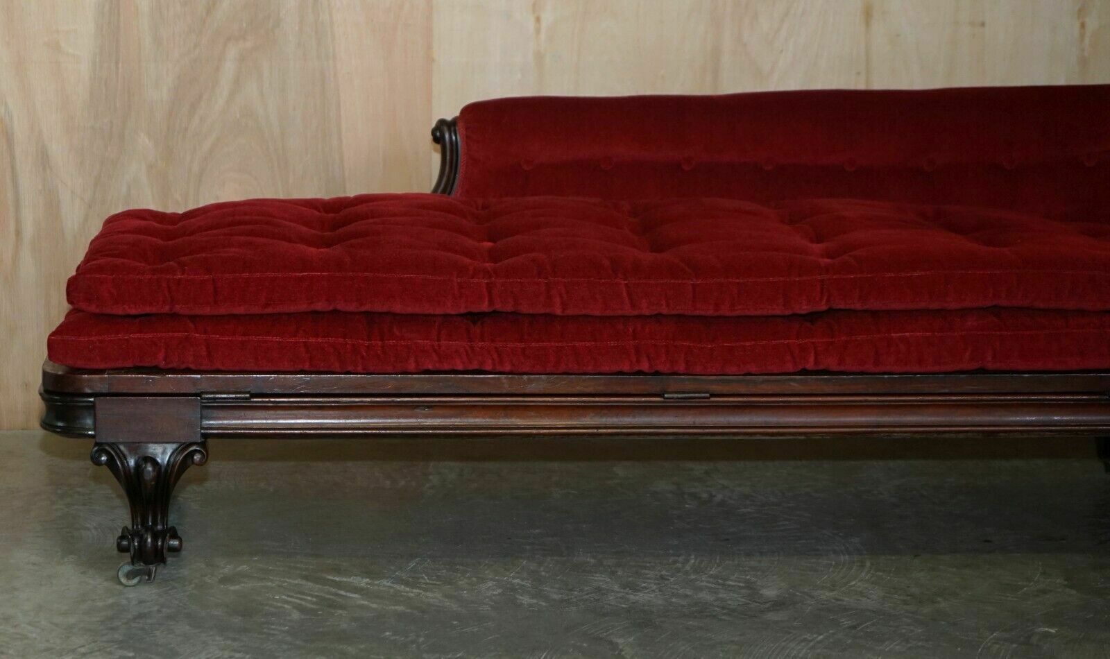 Rare Antique William IV Circa 1830 Mahogany Chesterfield Extending Chaise Lounge photo Furniture