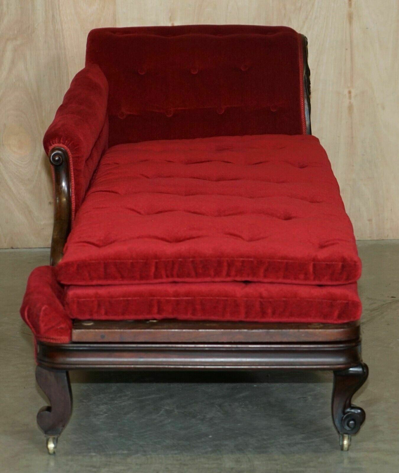 photo buy Rare Antique William IV Circa 1830 Mahogany Chesterfield Extending Chaise Lounge