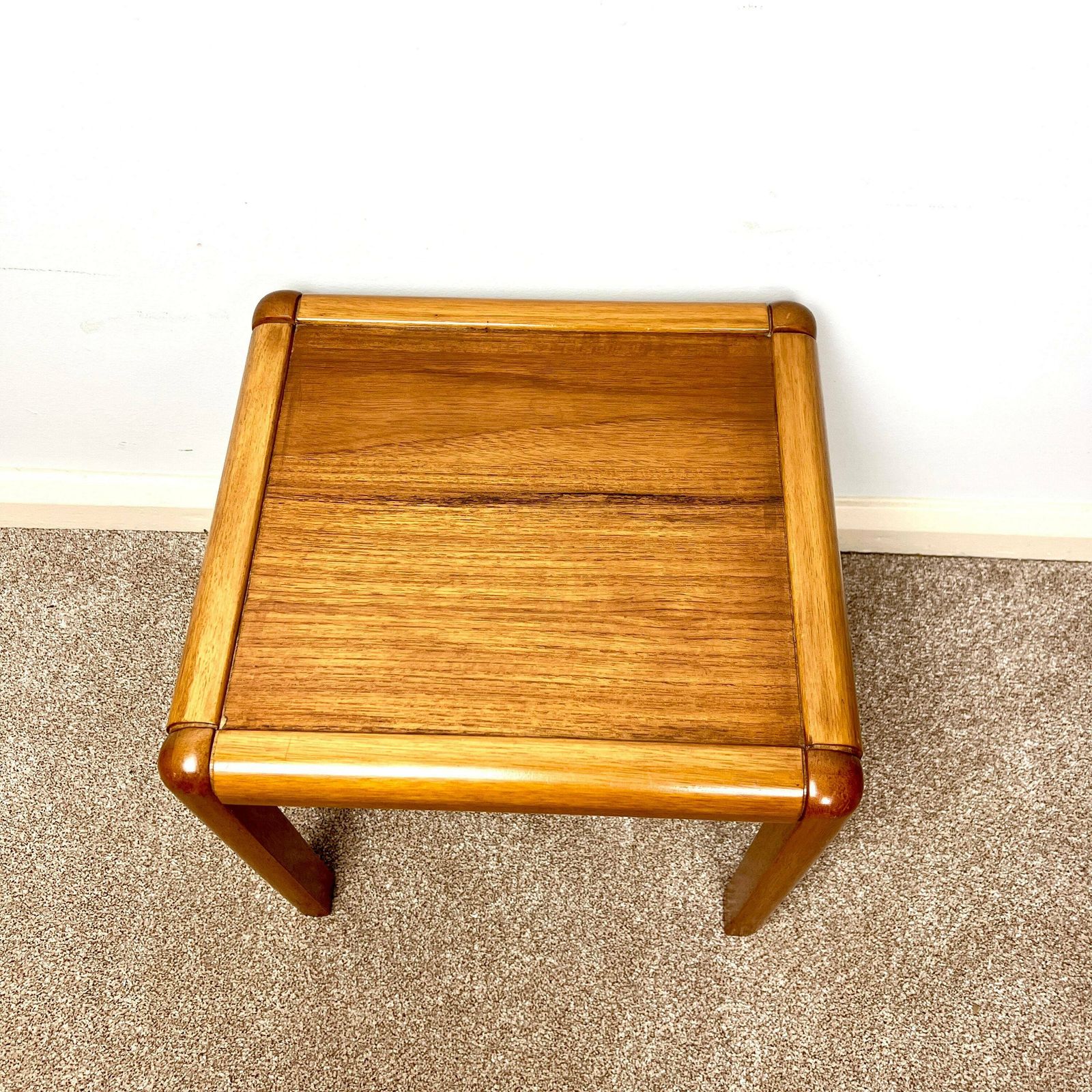 photo for sale Danish Teak Nest Of Tables, Mid Century Modern Retro Stacking Coffee Tables
