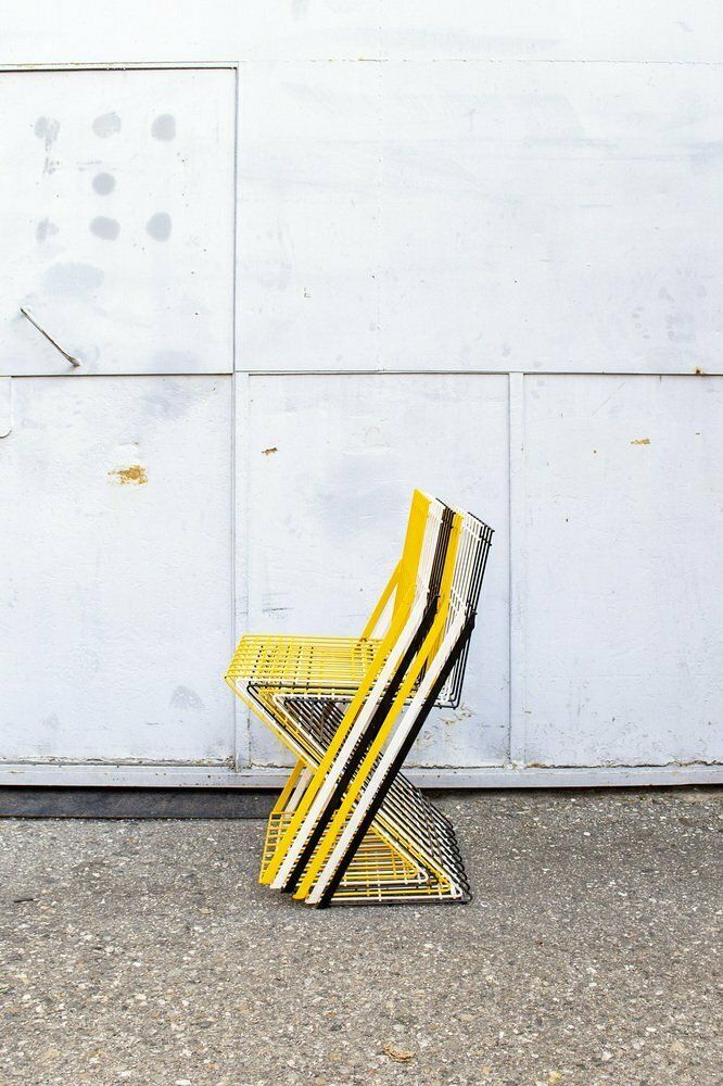 Italiaanse Brutalist Ijzeren Stapelstoelen, Jaren 1970, Set Van 6 photo furniture