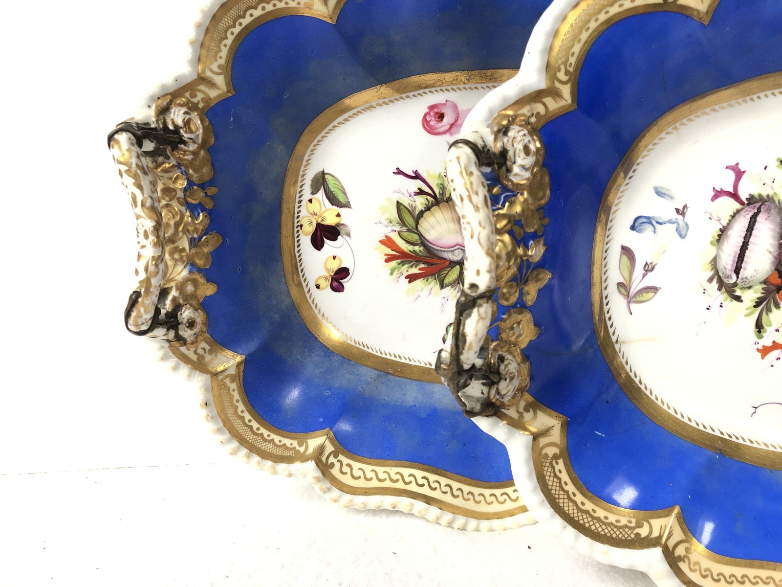 photo for sale A Rare Pair Of Dishes With Beautifully Painted Seashells. Possibly Coalport.