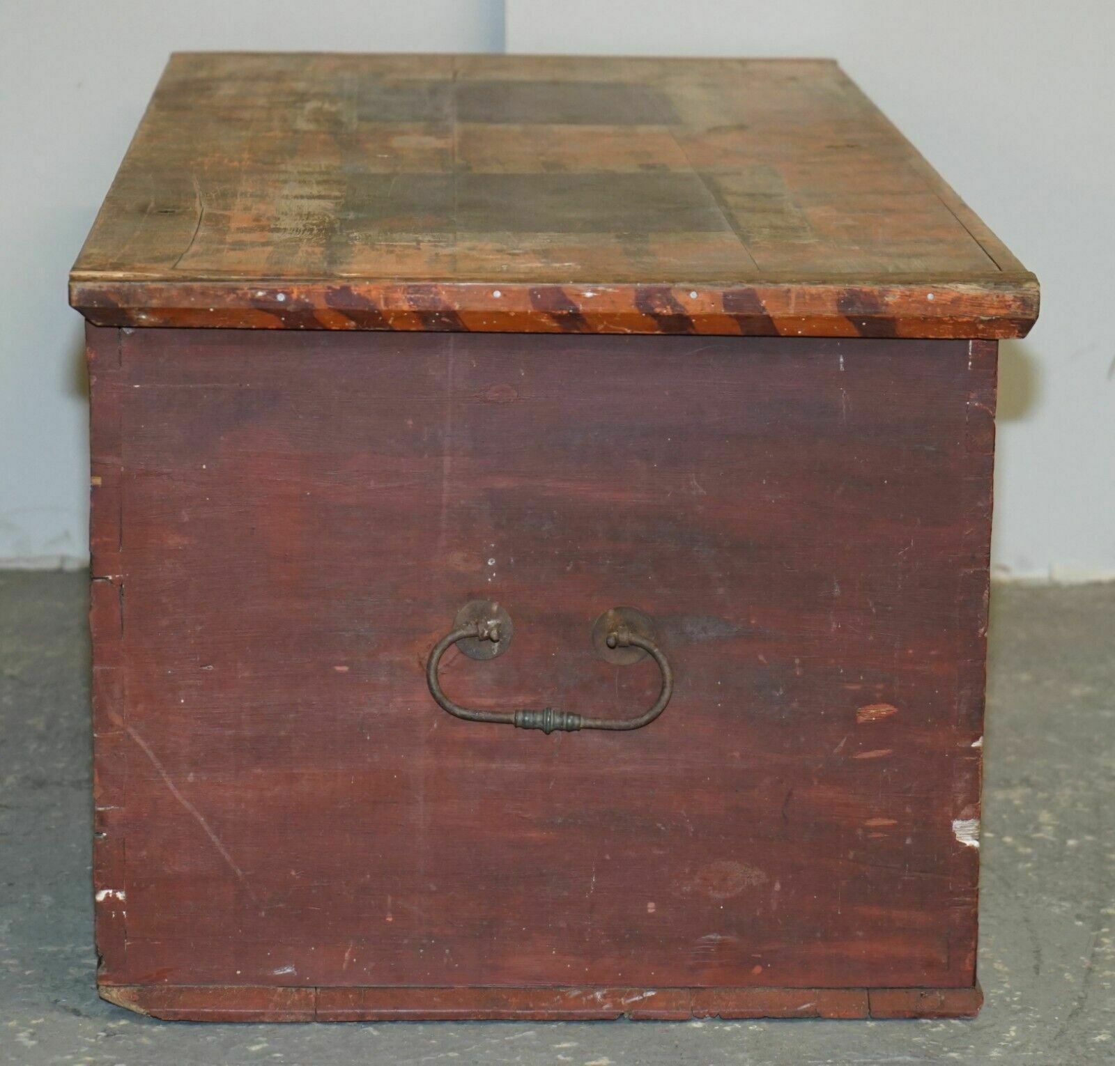 2500.0 1875 Large Antique Original Paint Hungarian Blanket Chest Coffer Trunk photo
