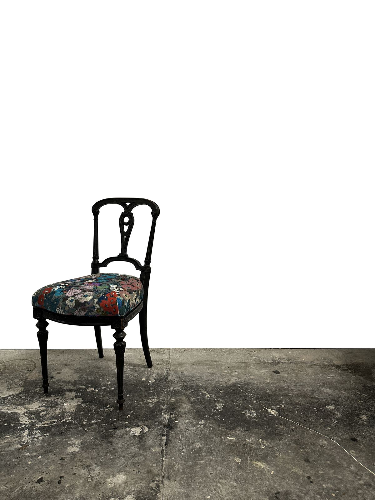 Pair Two Antique Aesthetic Movement Ebonised Hall Side Bedroom Chair In Velvet Fabric By House Of Hackney photo 1195.0