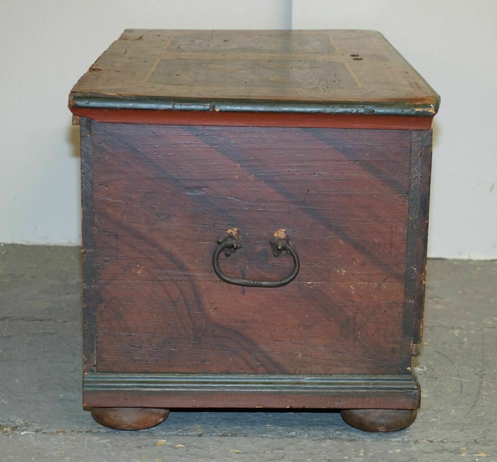 photo for sale Circa 1800 Extra Large Antique Original Paint German Blanket Chest Coffer Trunk