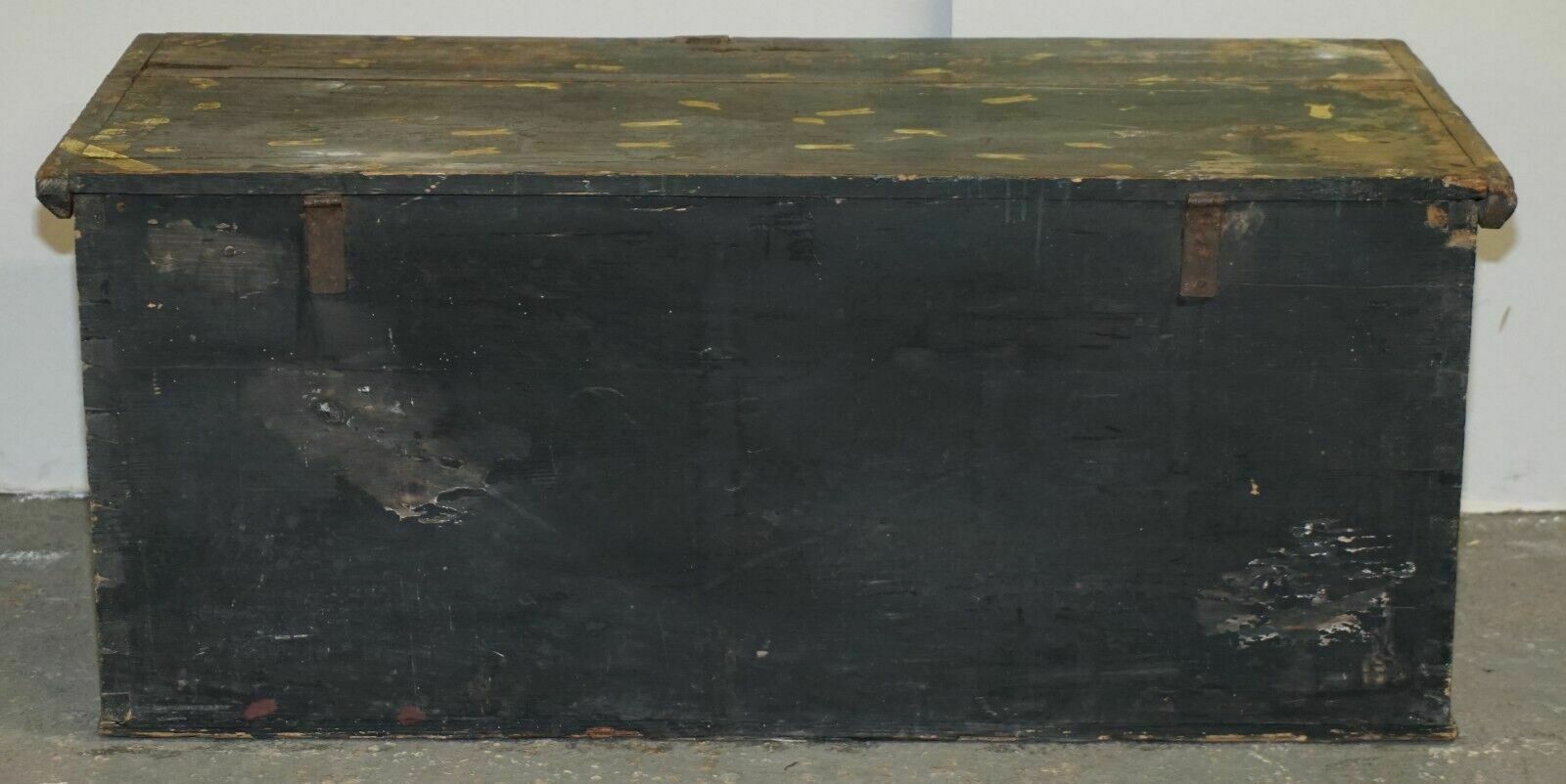 2250.0 1901 Dated Love Heart Antique Original Paint Romanian Blanket Chest Coffer Trunk photo