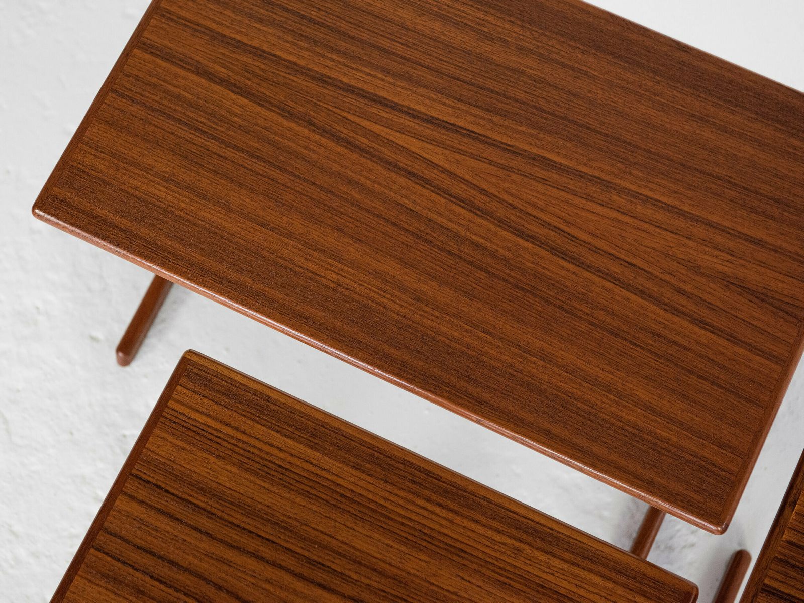 Midcentury Danish Nest Of 3 Side Tables In Teak By Kai Kristiansen For Vildbjerg photo vinterior