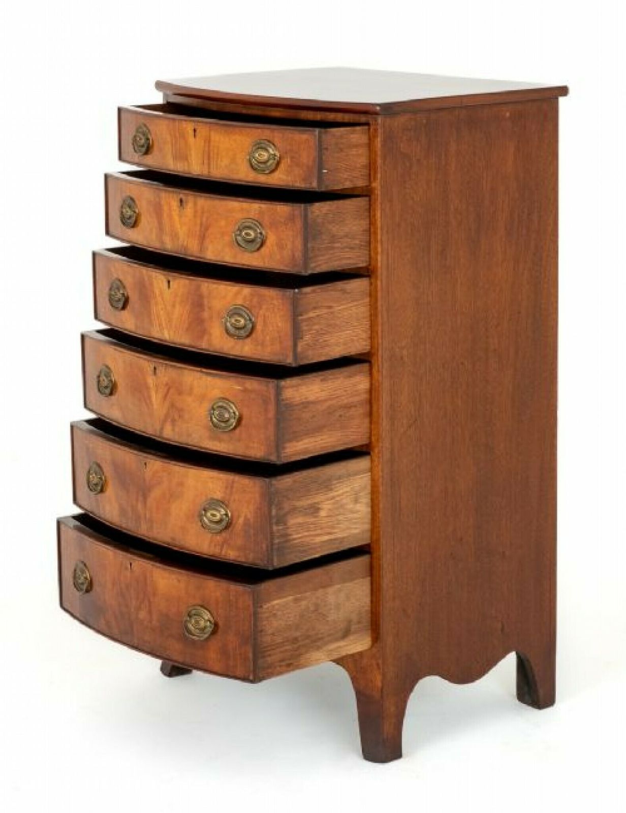 Regency Chest Drawers Tall Boy Bow Front photo for sale