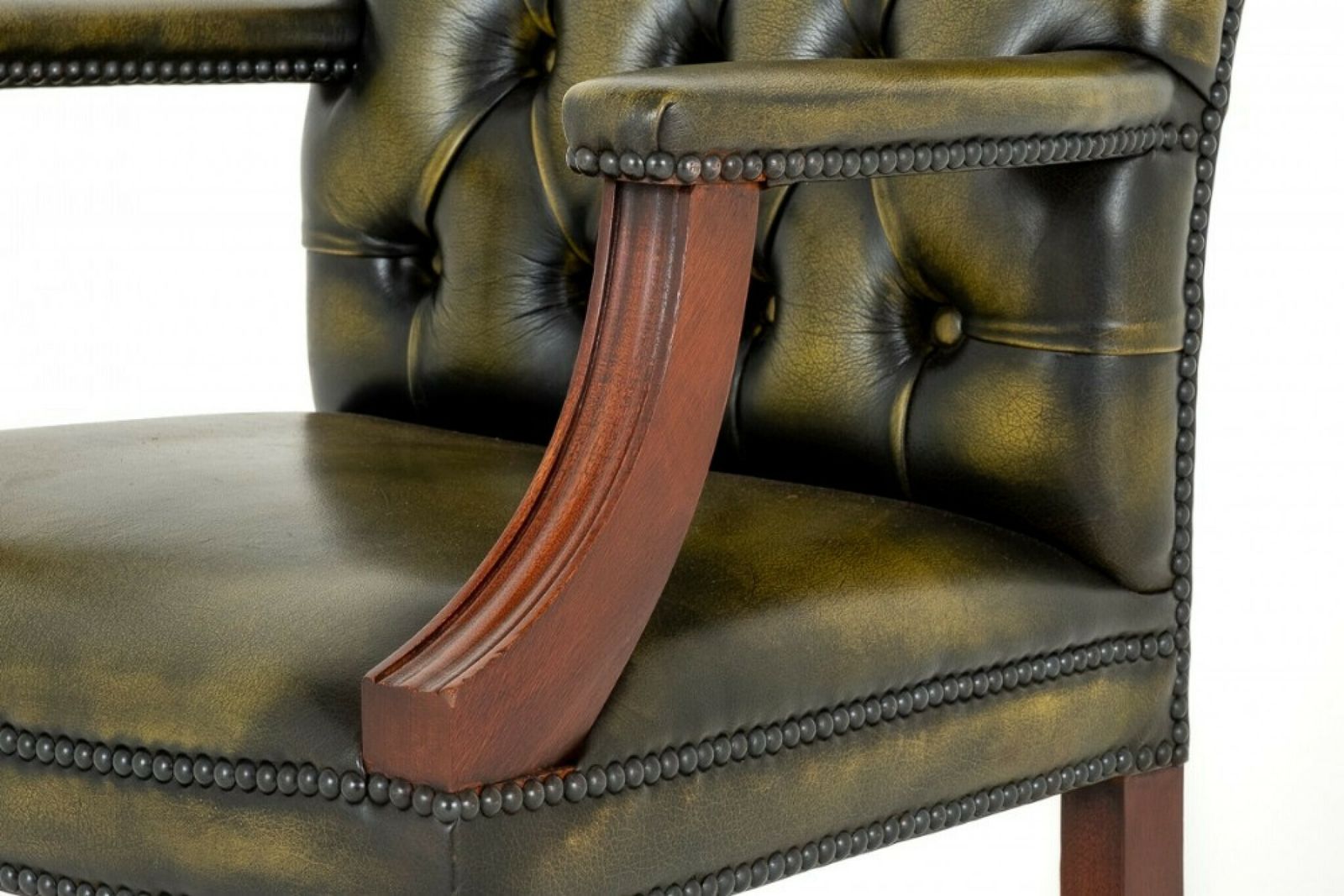 Georgian Revival Arm Chair Leather Gainsborough photo vintage