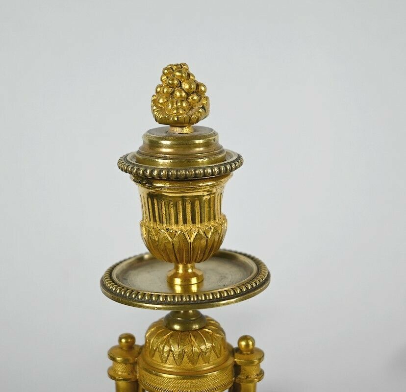 Pair Of Bronze And Marble Candelabra   Mid 19th Century photo vintage