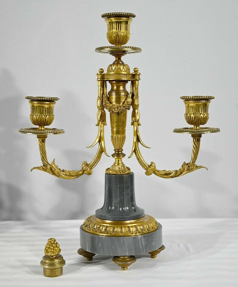 photo buy Pair Of Bronze And Marble Candelabra   Mid 19th Century