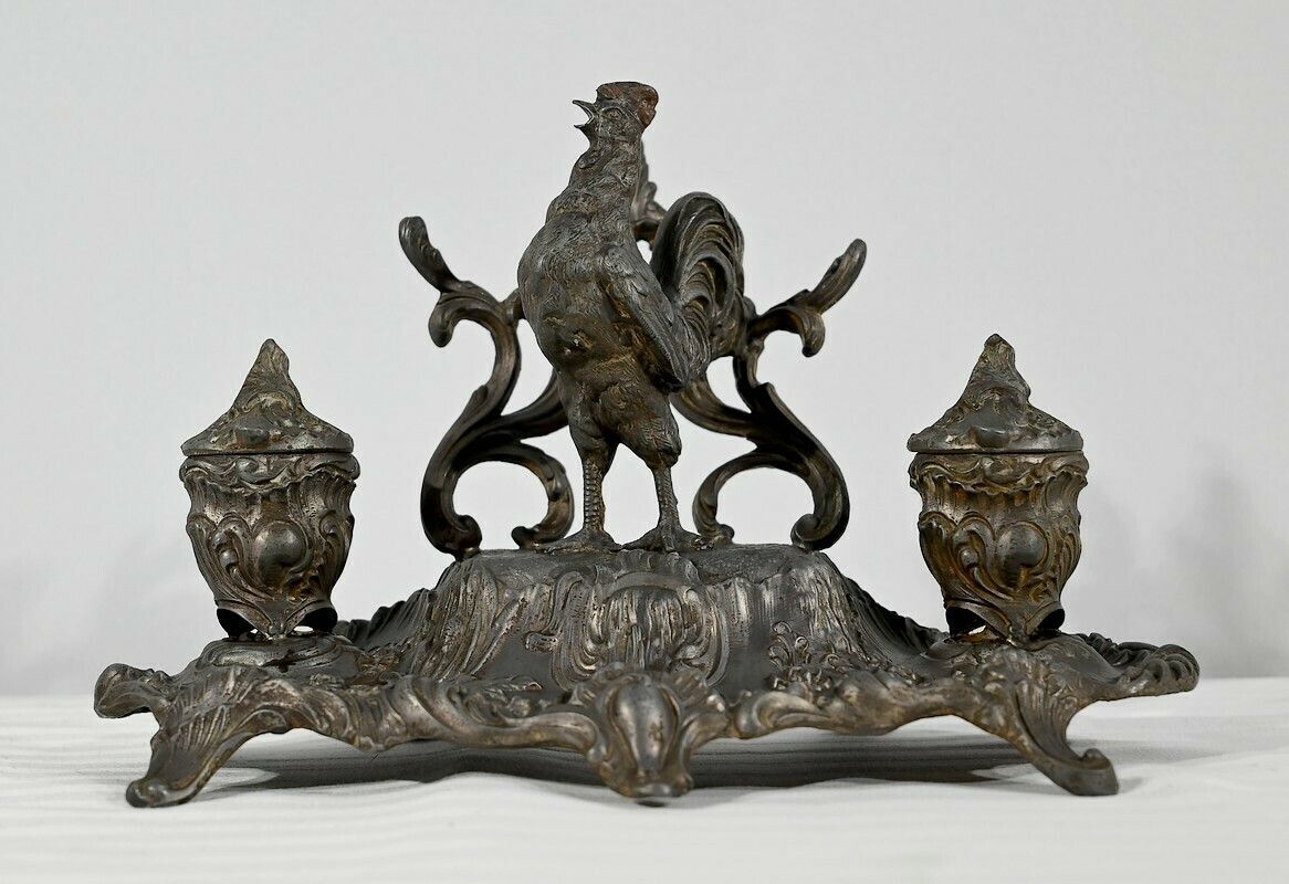 Pewter Inkwell, Signed A.Bossu   Late 19th Century